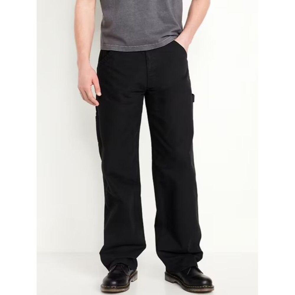 Old Navy Vintage Baggy Carpenter Pants Mens 33x30 Black Canvas NEW